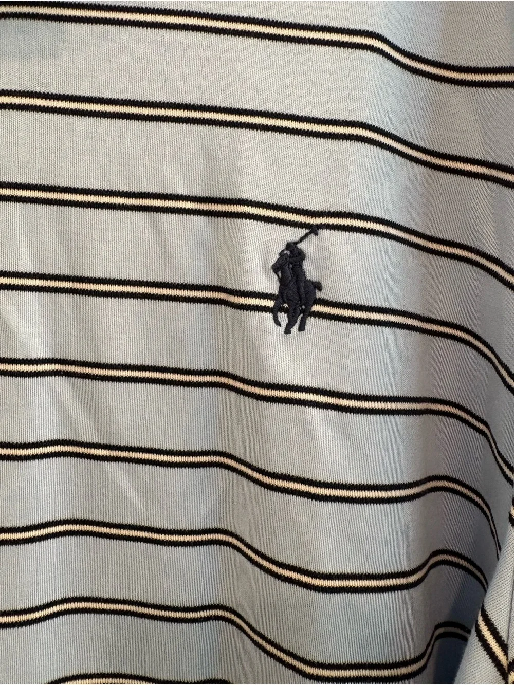 Ralph Lauren Light Blue Polo with Navy & White Stripes